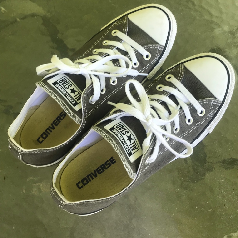 “charcoal” grey low top converse size 9
